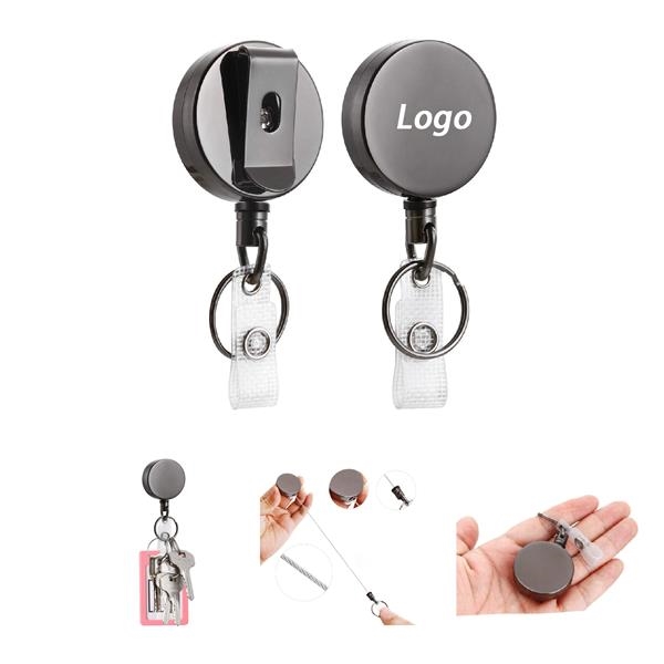 Metal Round Retractable Badge Holder