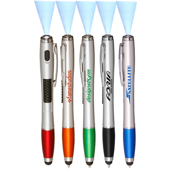3 in 1 Stylus Ballpoint Pen with LED Light