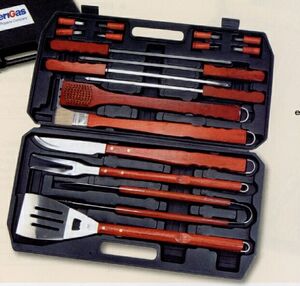 18 Piece Bbq Set W/ Carry Case 