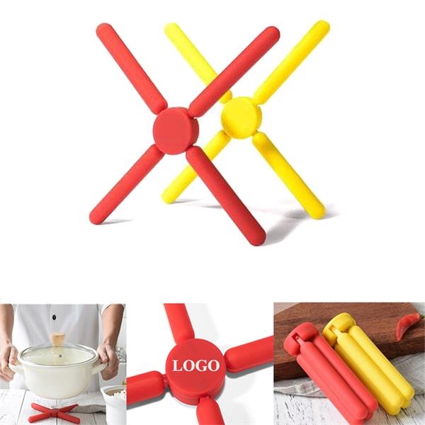 Collapsible Cross Silicone Trivets Holder Non-slip Pans Pad